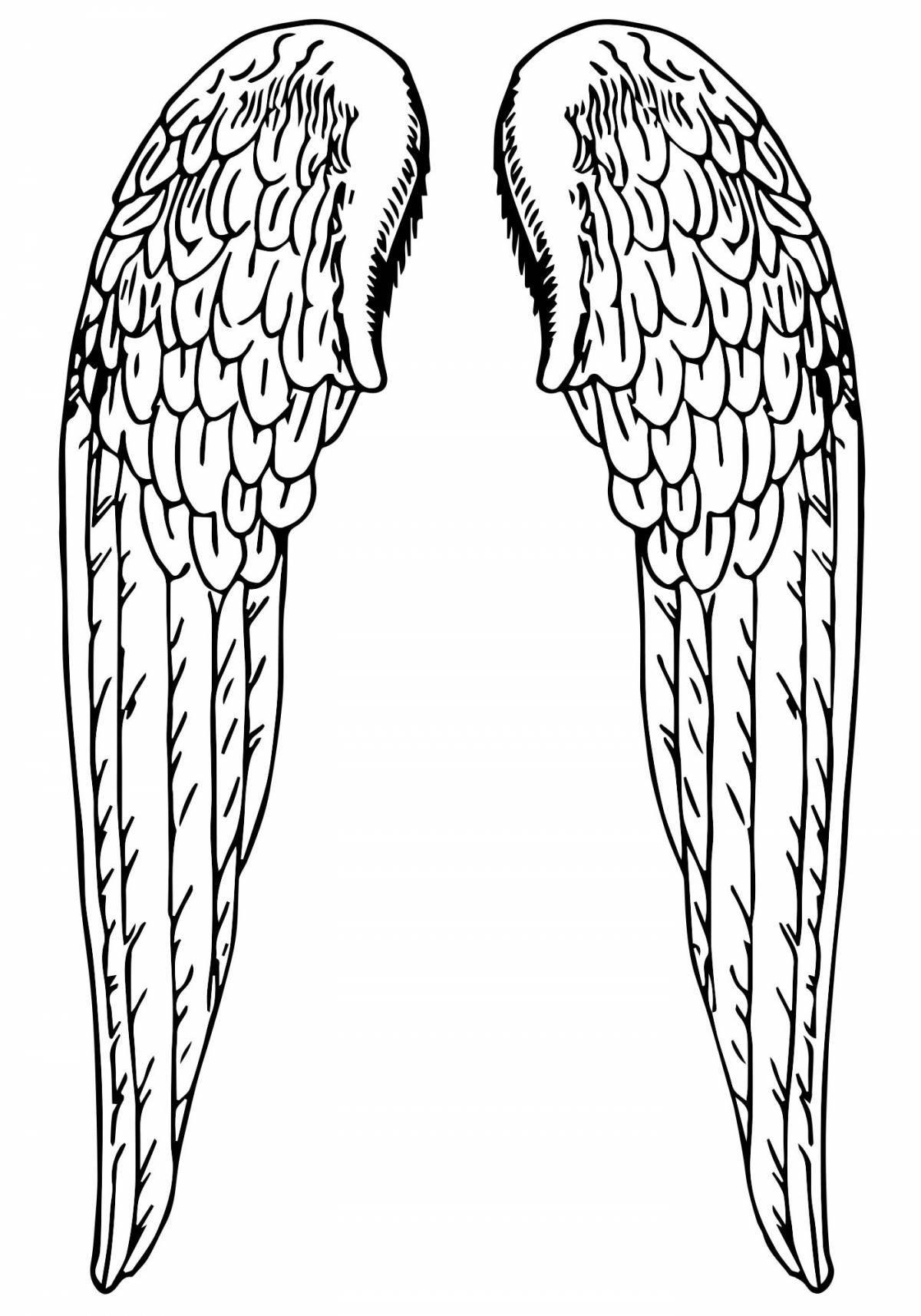 Fine angel wings coloring page