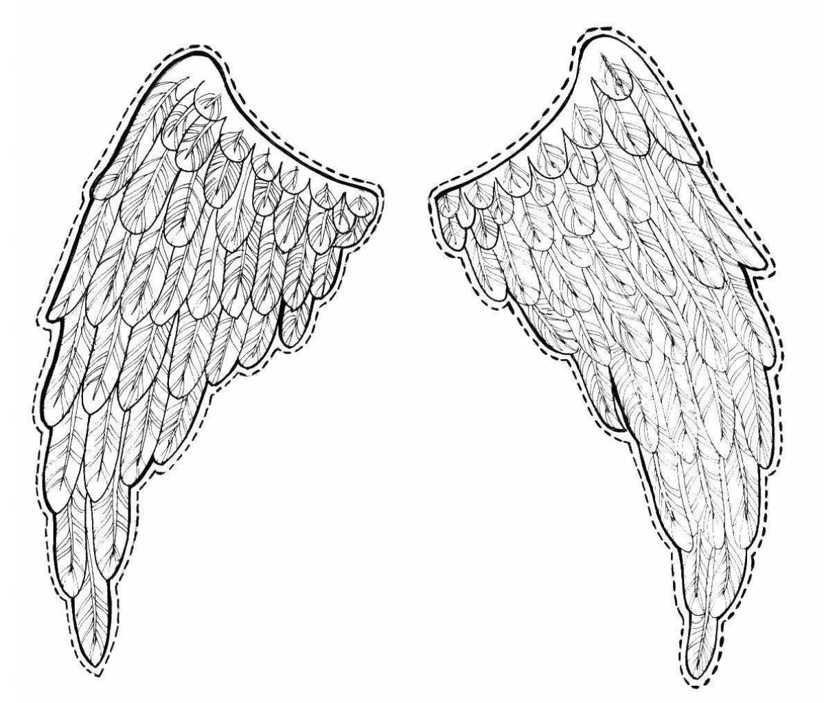 Exalted angel wings coloring page