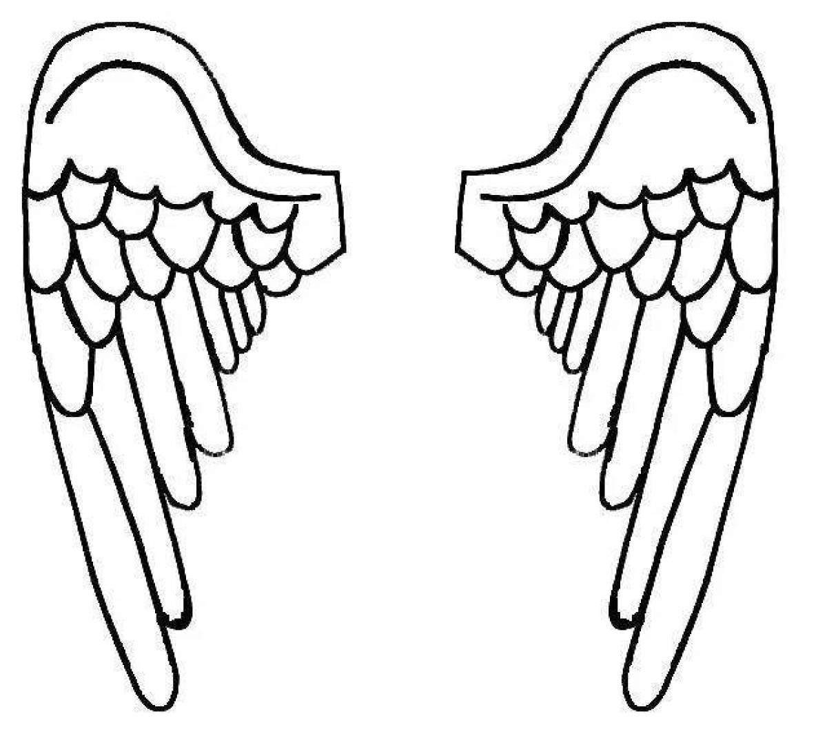 Glowing angel wings coloring page