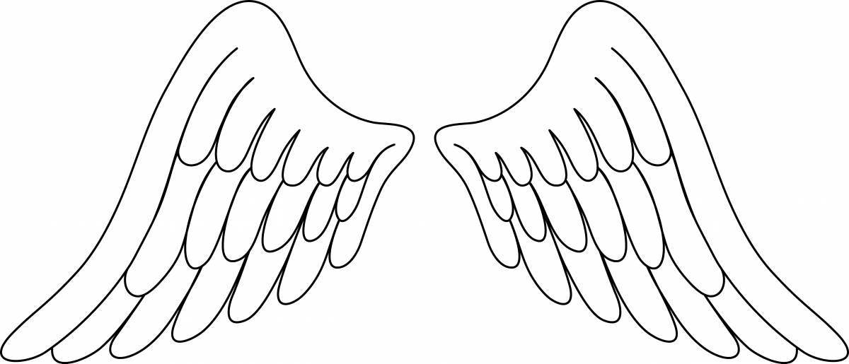 Illuminated angel wings coloring page