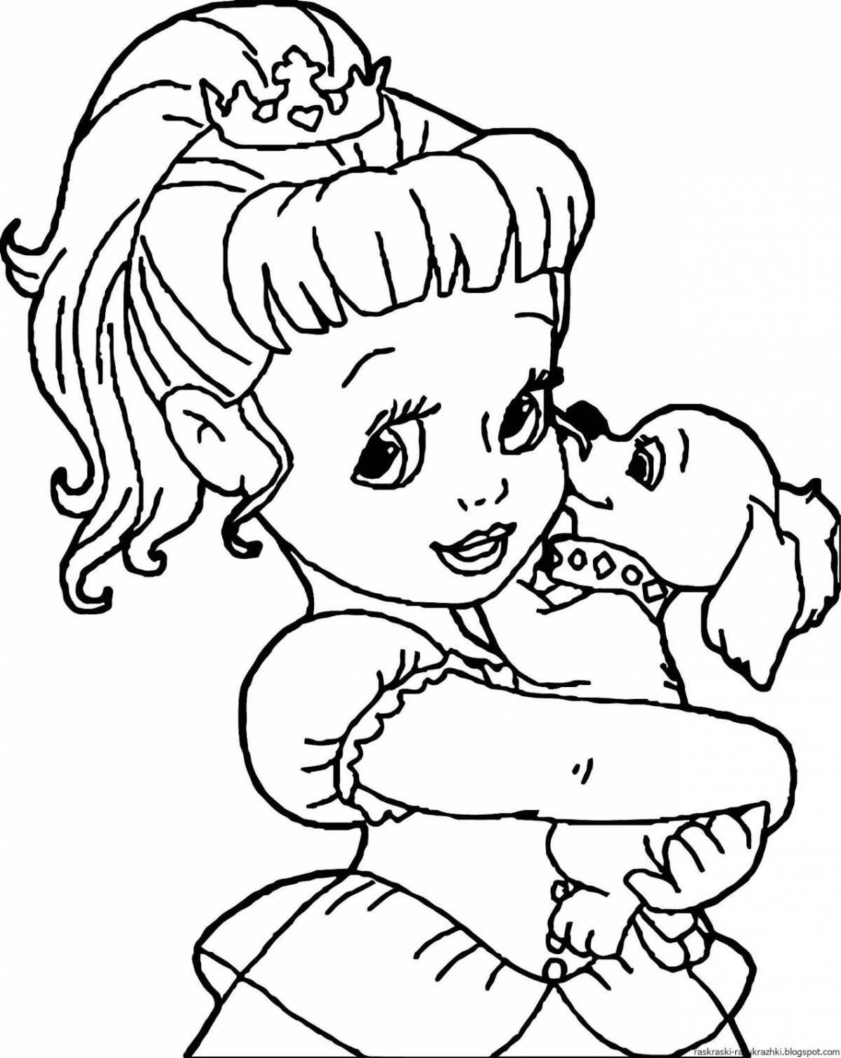 Adorable little princess coloring page