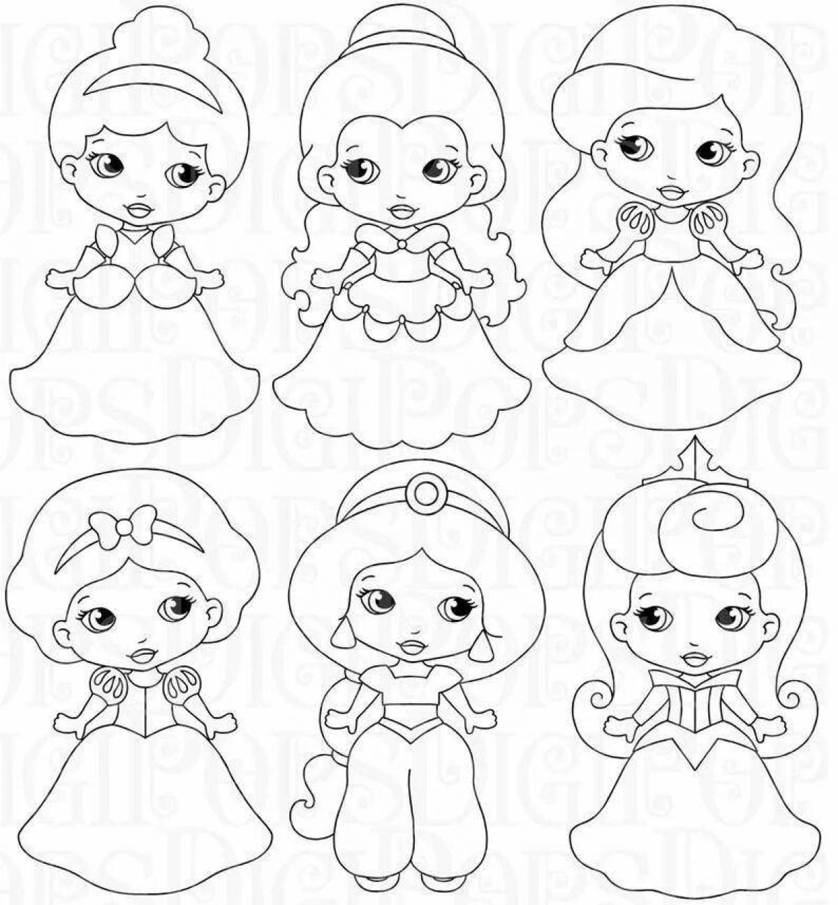 Coloring page charming little princess