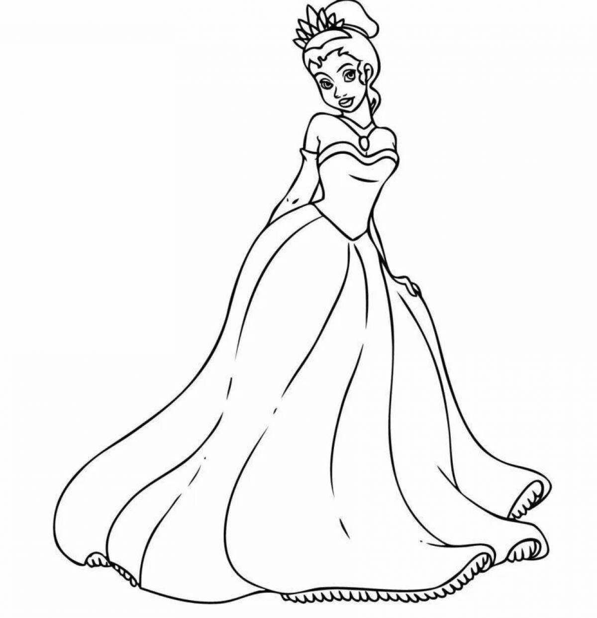 Блестящая раскраска рисунок принцессы
