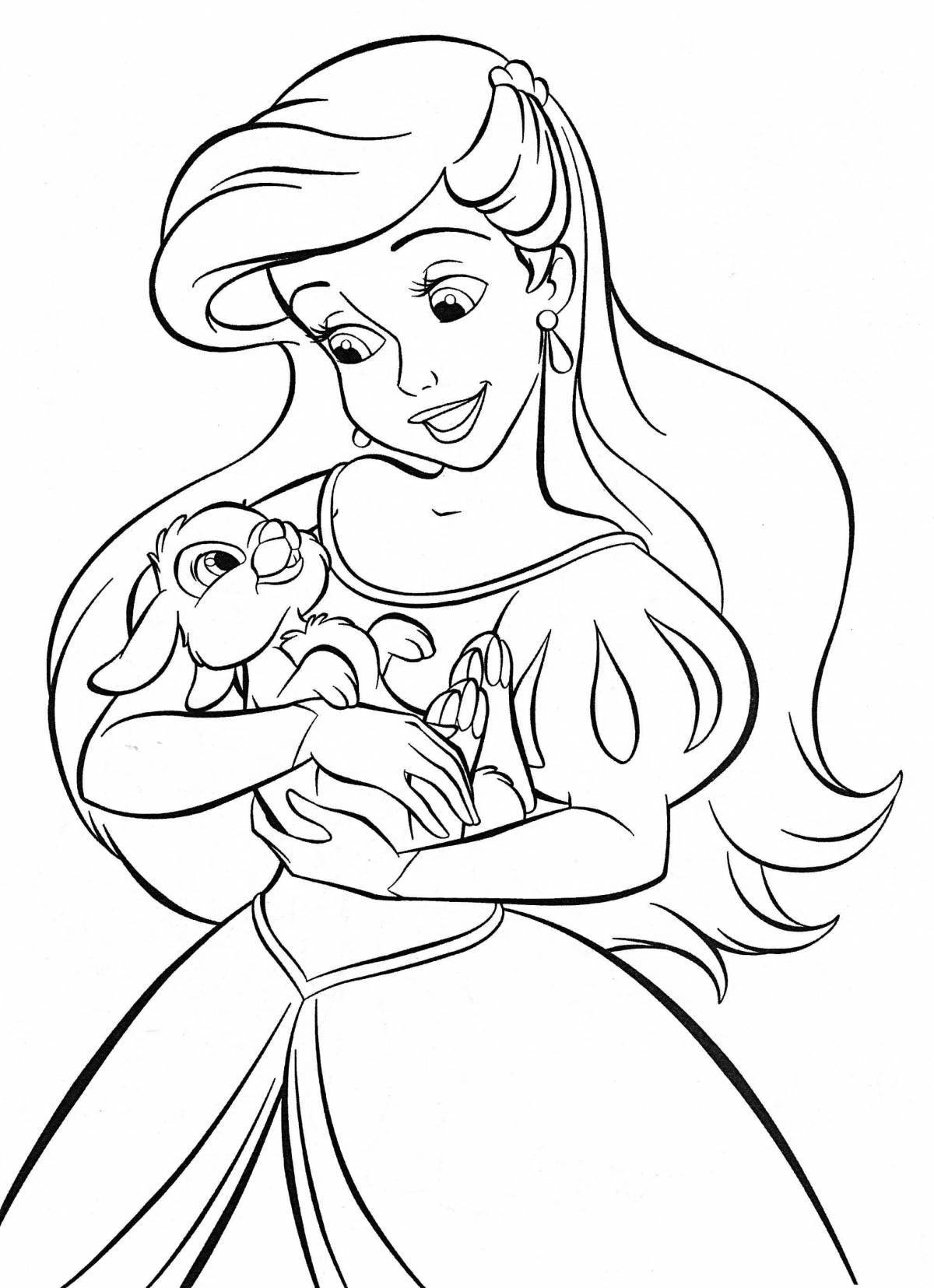 Perfect coloring book for drawing a princess