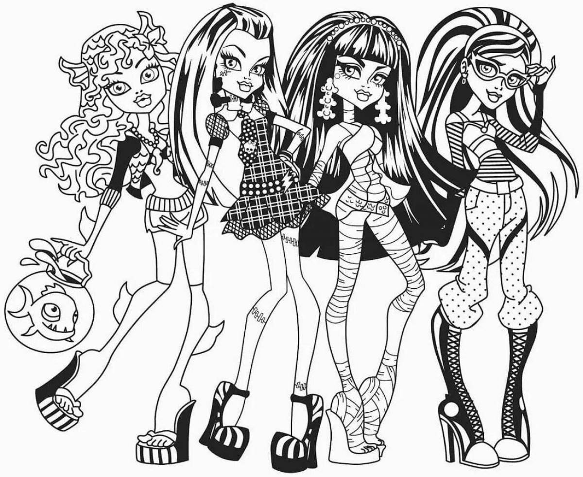 Colorful coloring monster high