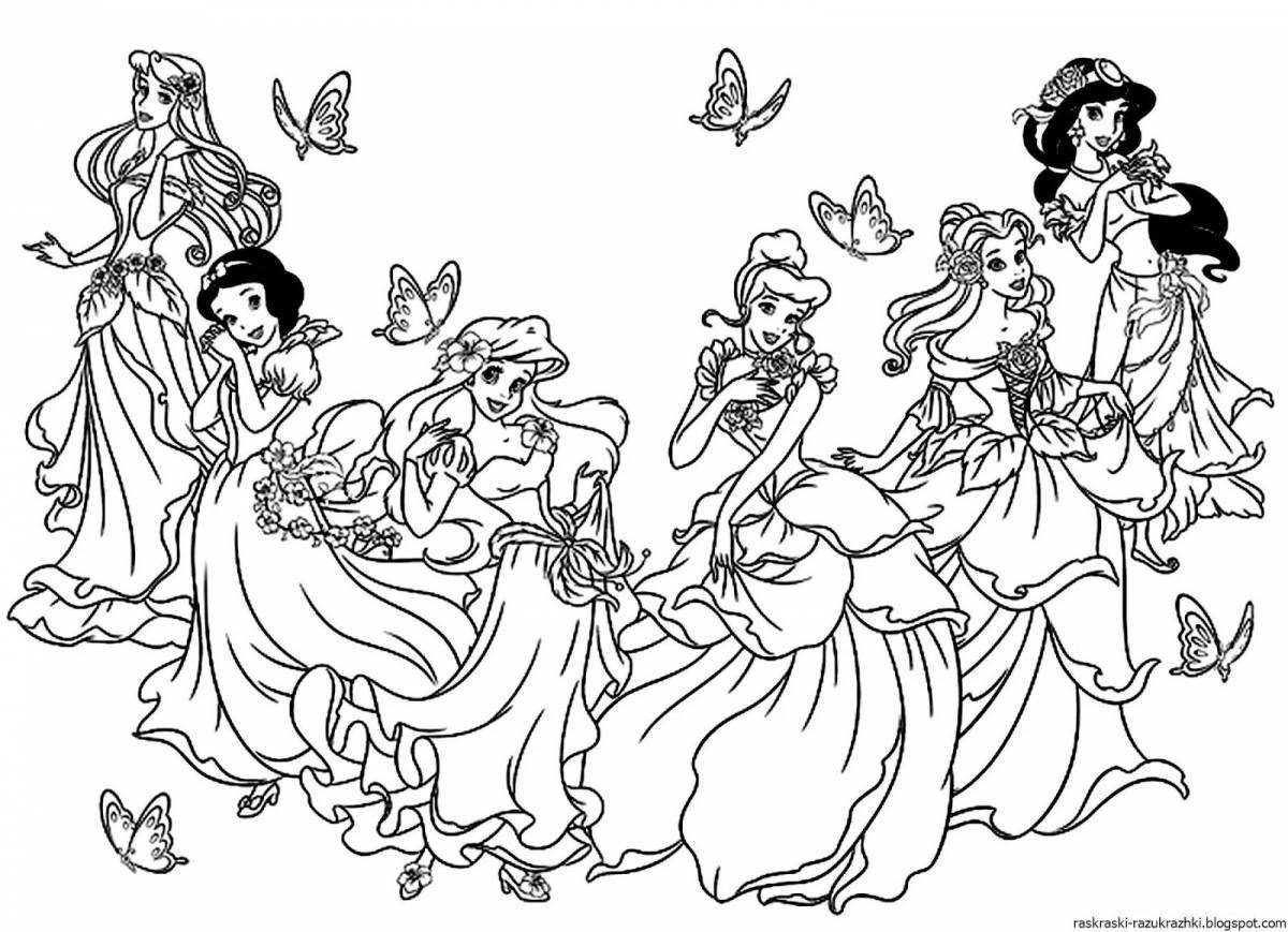 Blissful coloring of children's princesses