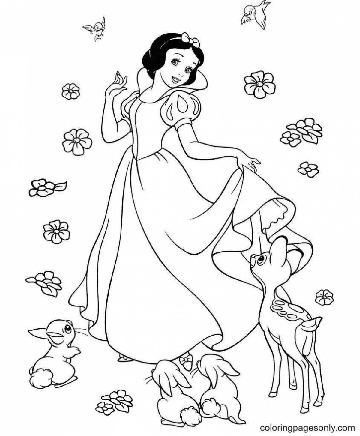 Fun coloring pages with little princesses