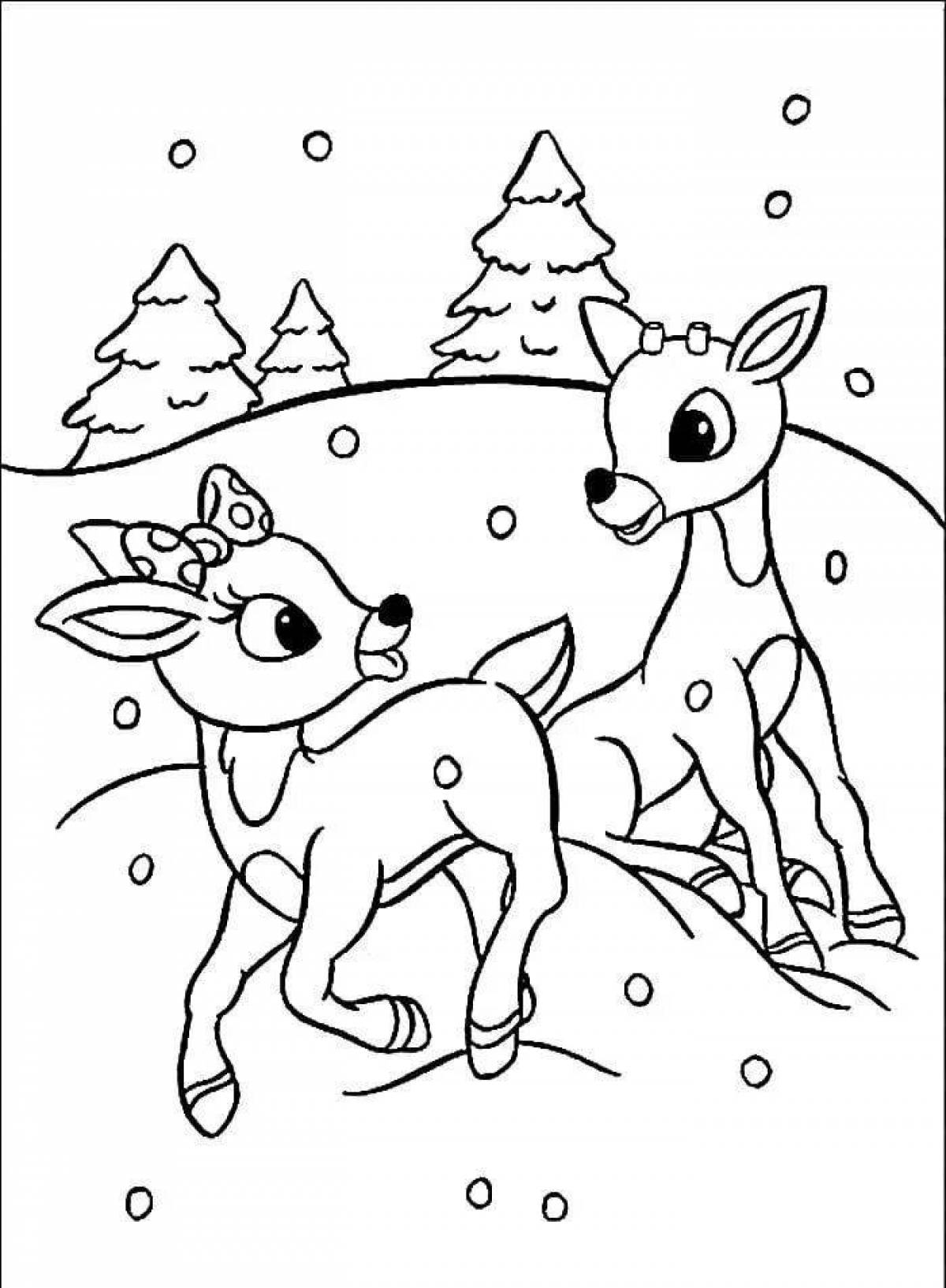 Joyful new year deer