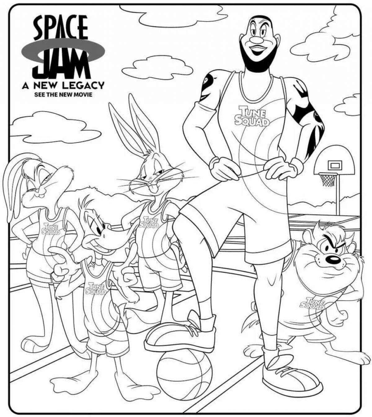 Coloring book funny space jam