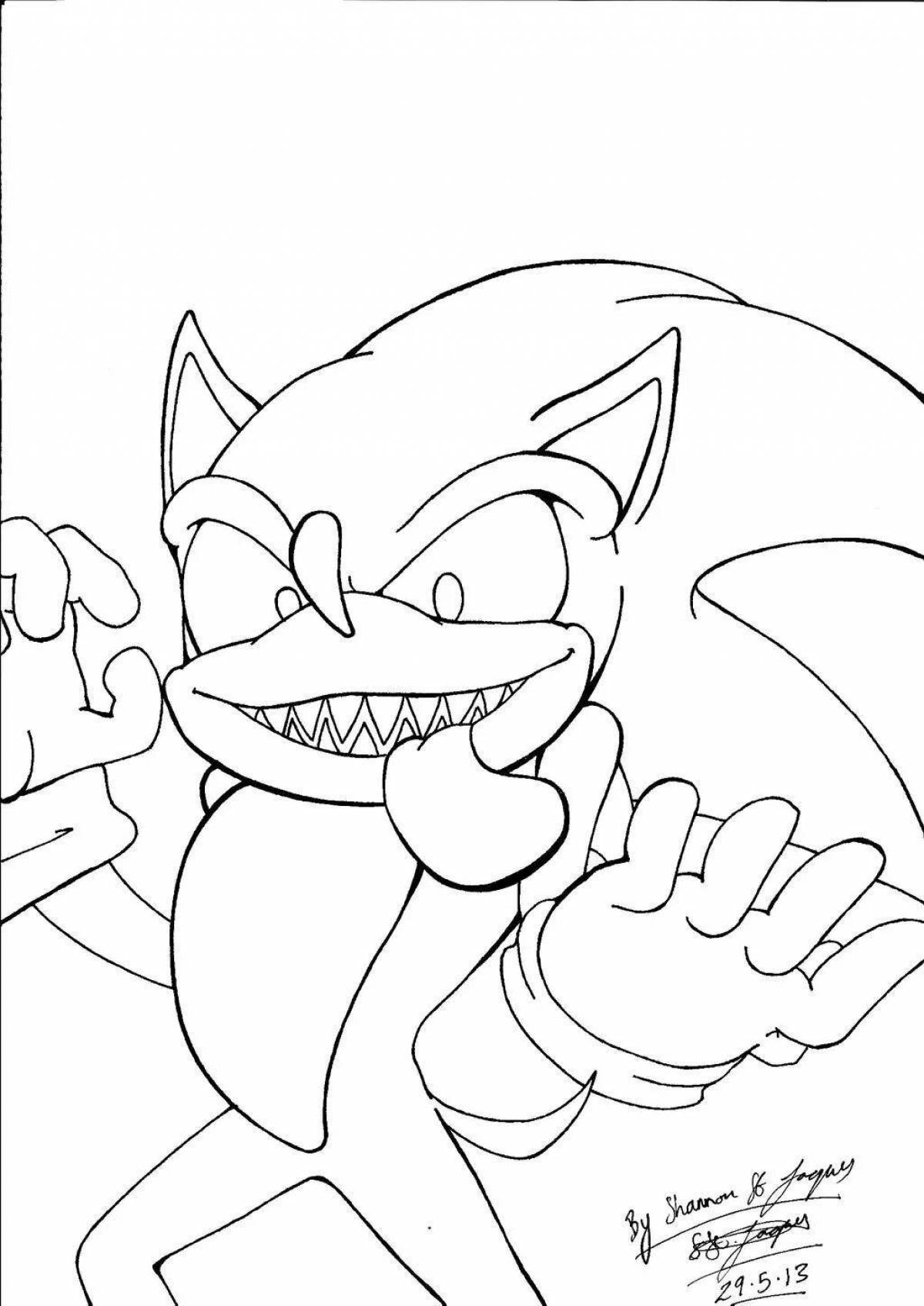 Colorful sonic egze coloring page