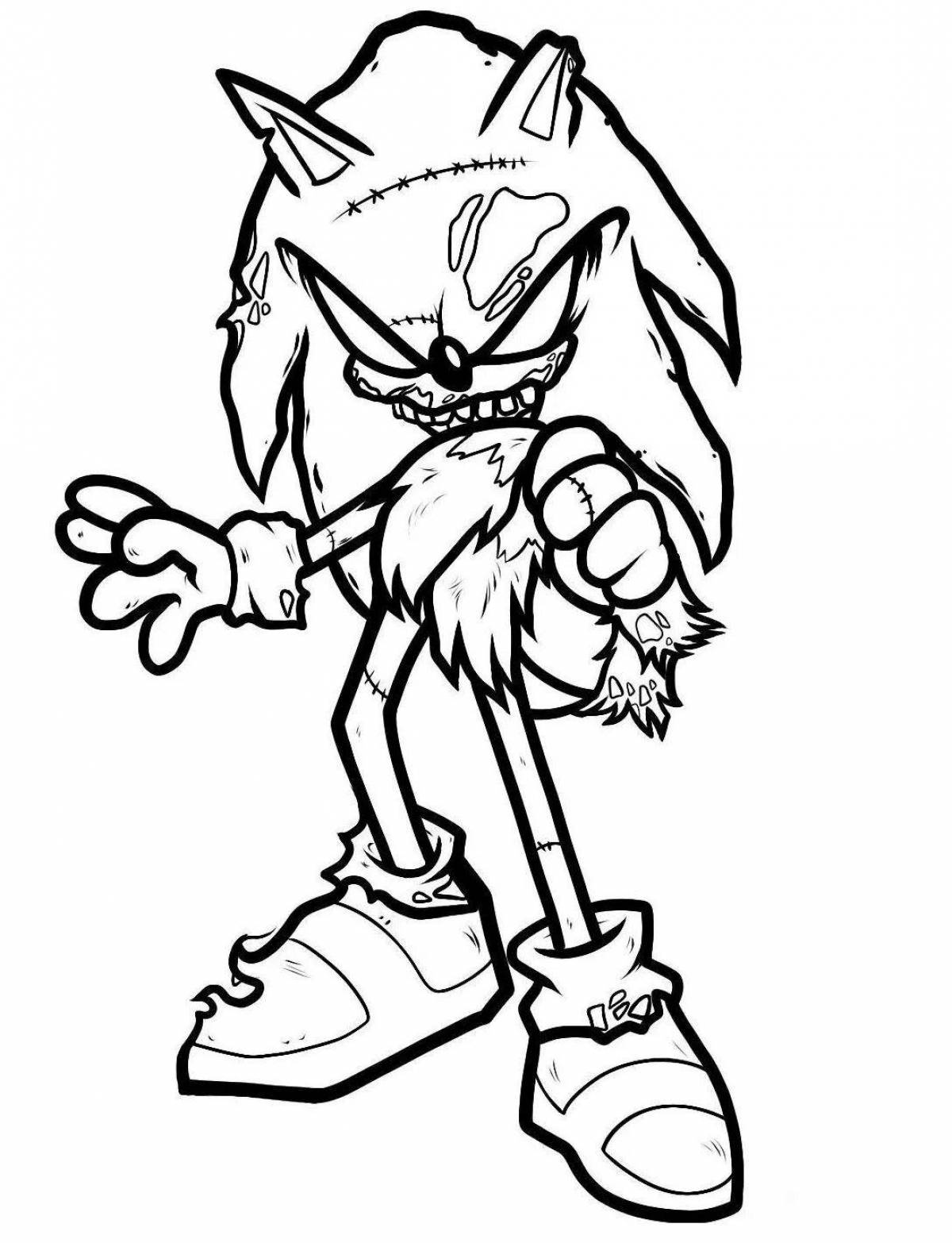 Adorable sonic egze coloring page