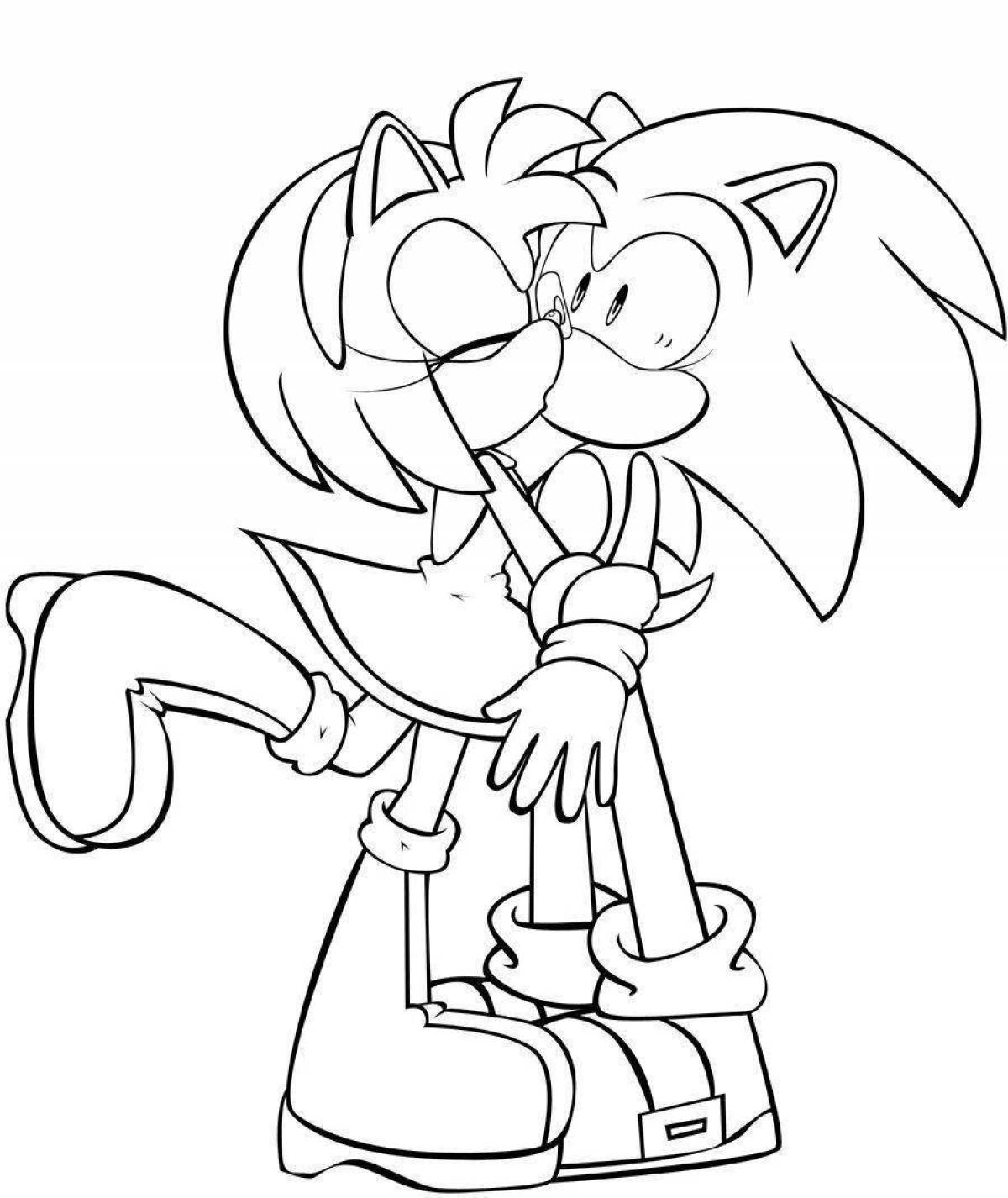Cute sonic egze coloring page