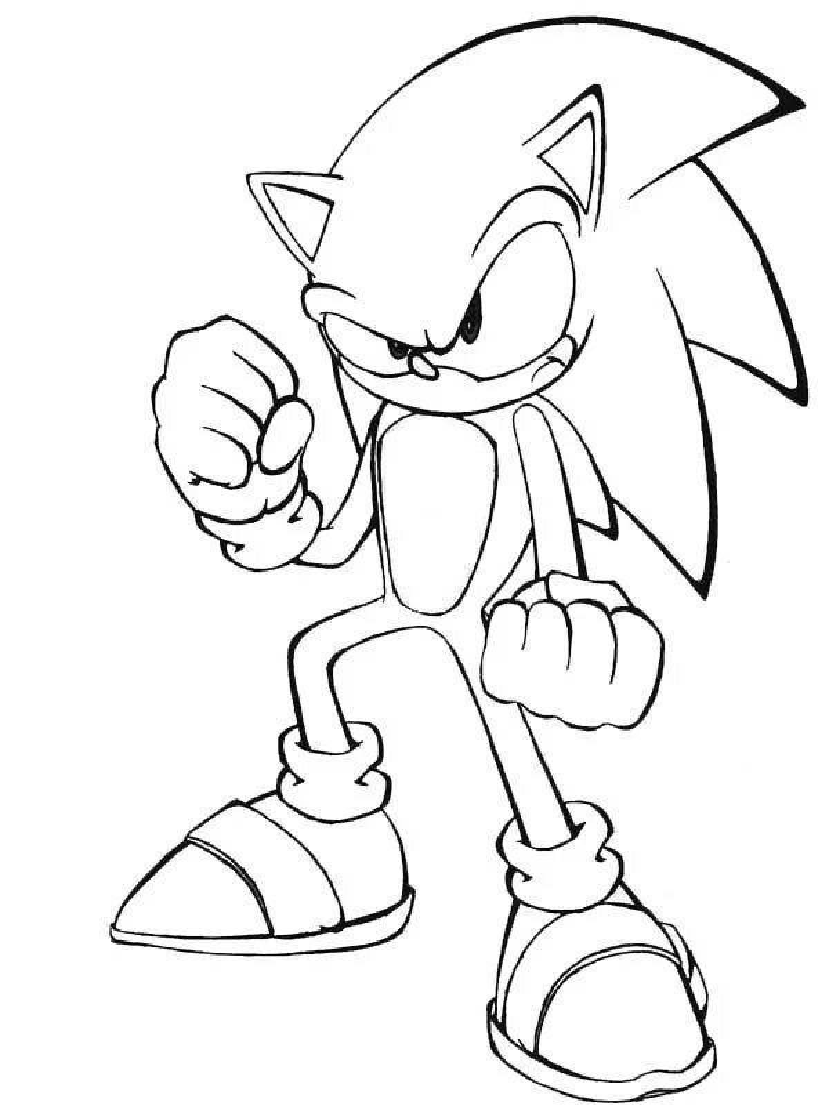 Lovely sonic egze coloring page