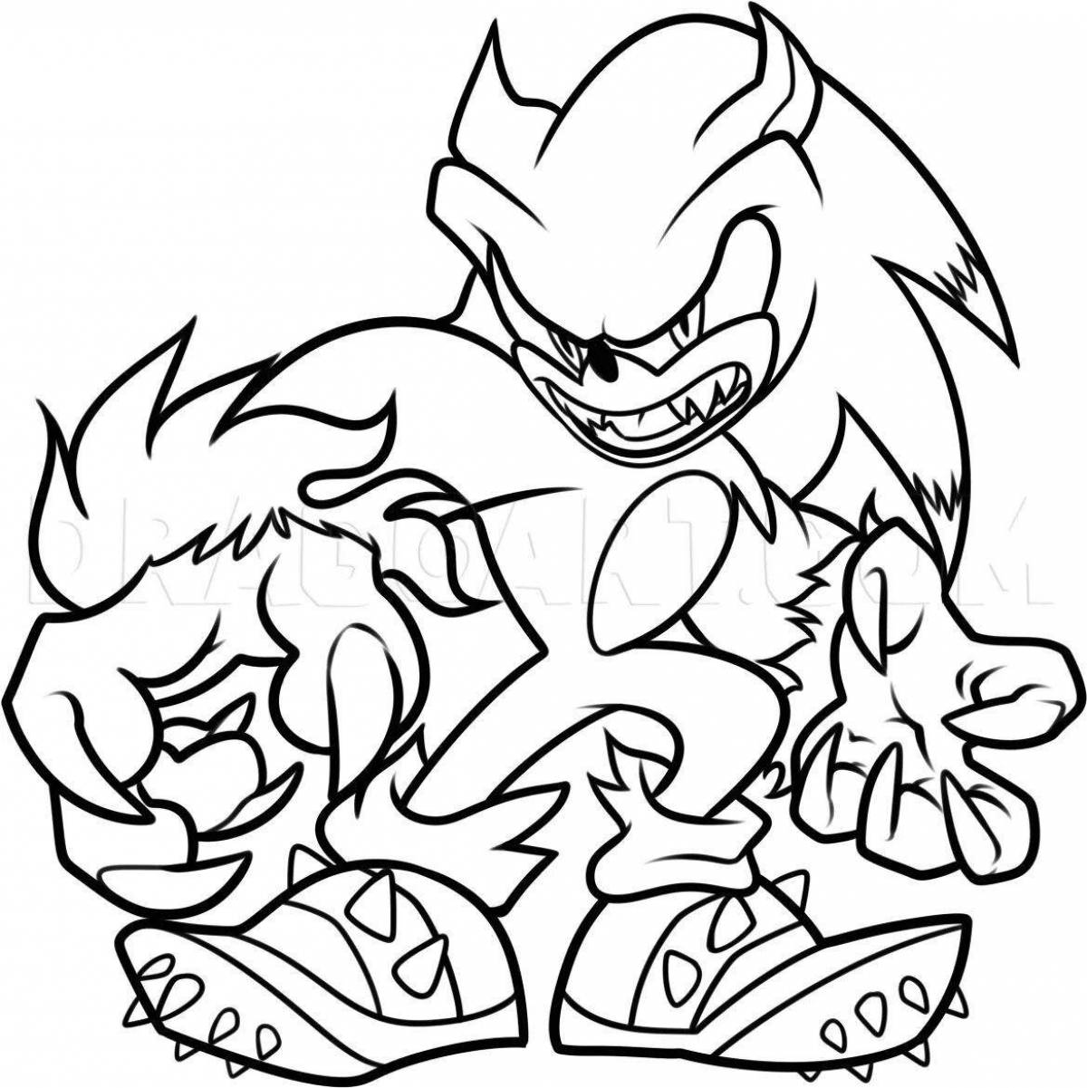 Elegant sonic egze coloring page