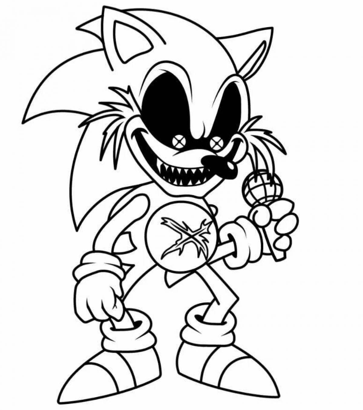 Cool sonic egze coloring page