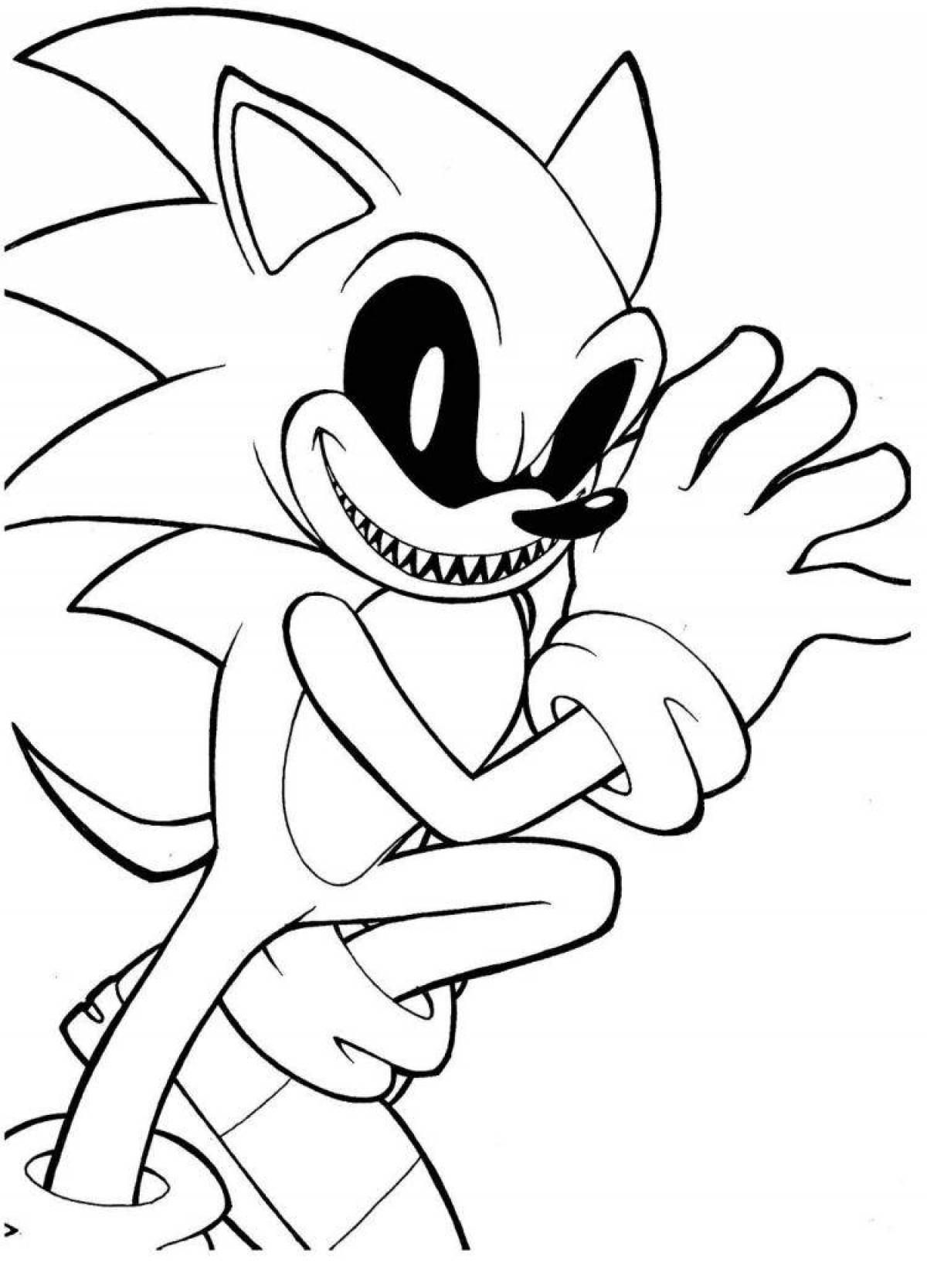 Coloring book energetic sonic egze
