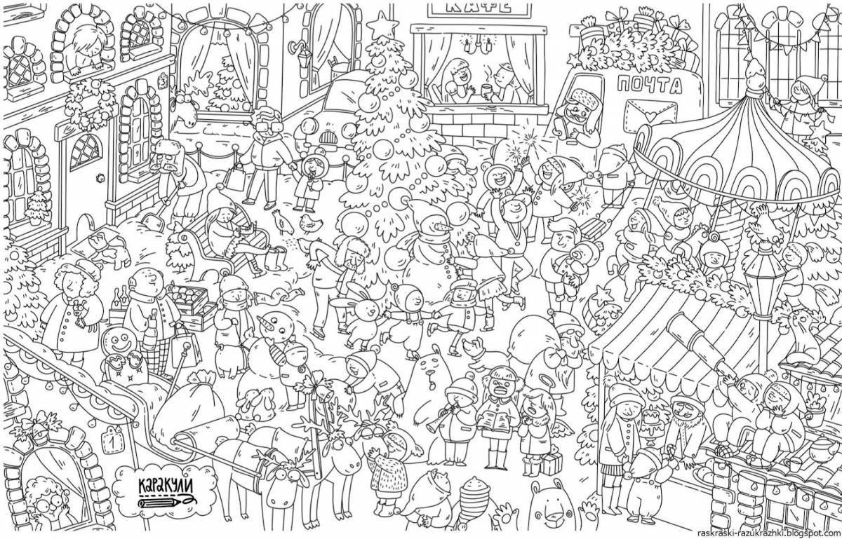 Playful extra large coloring book