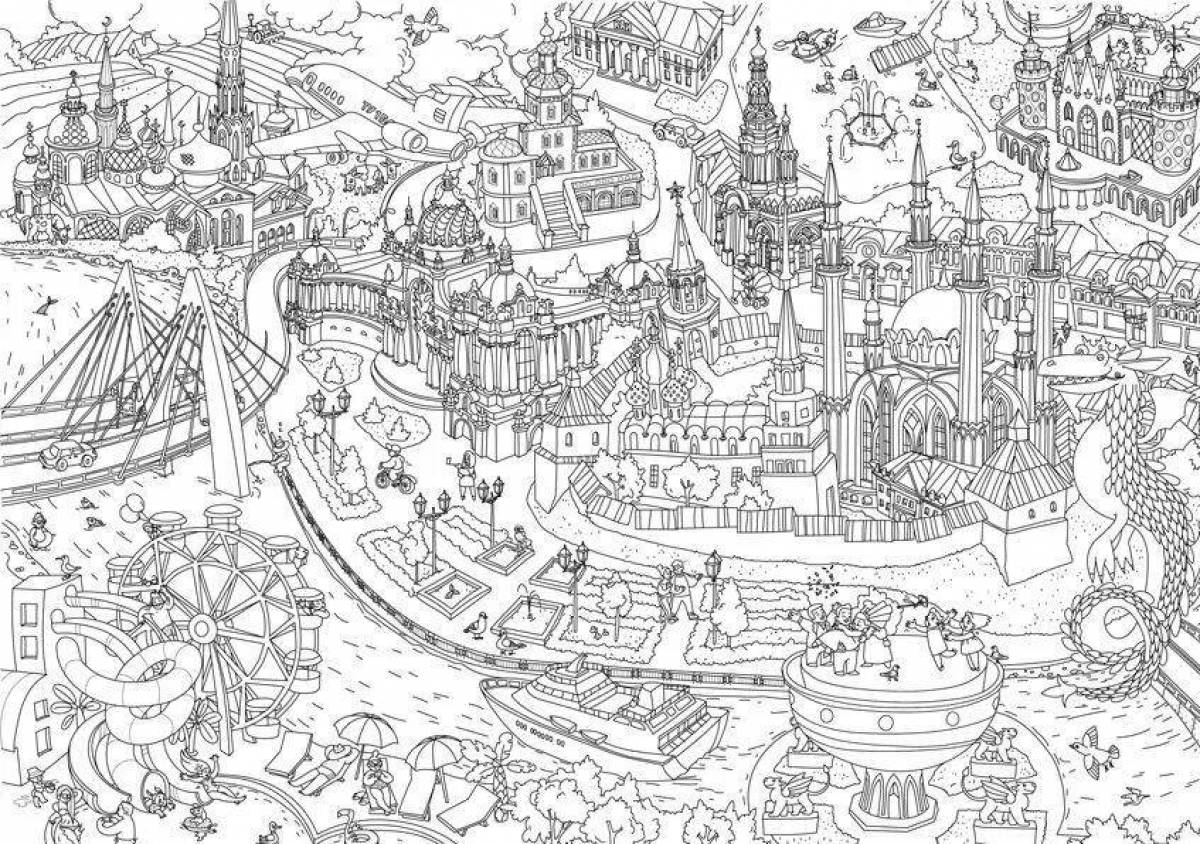 Charming extra large coloring book