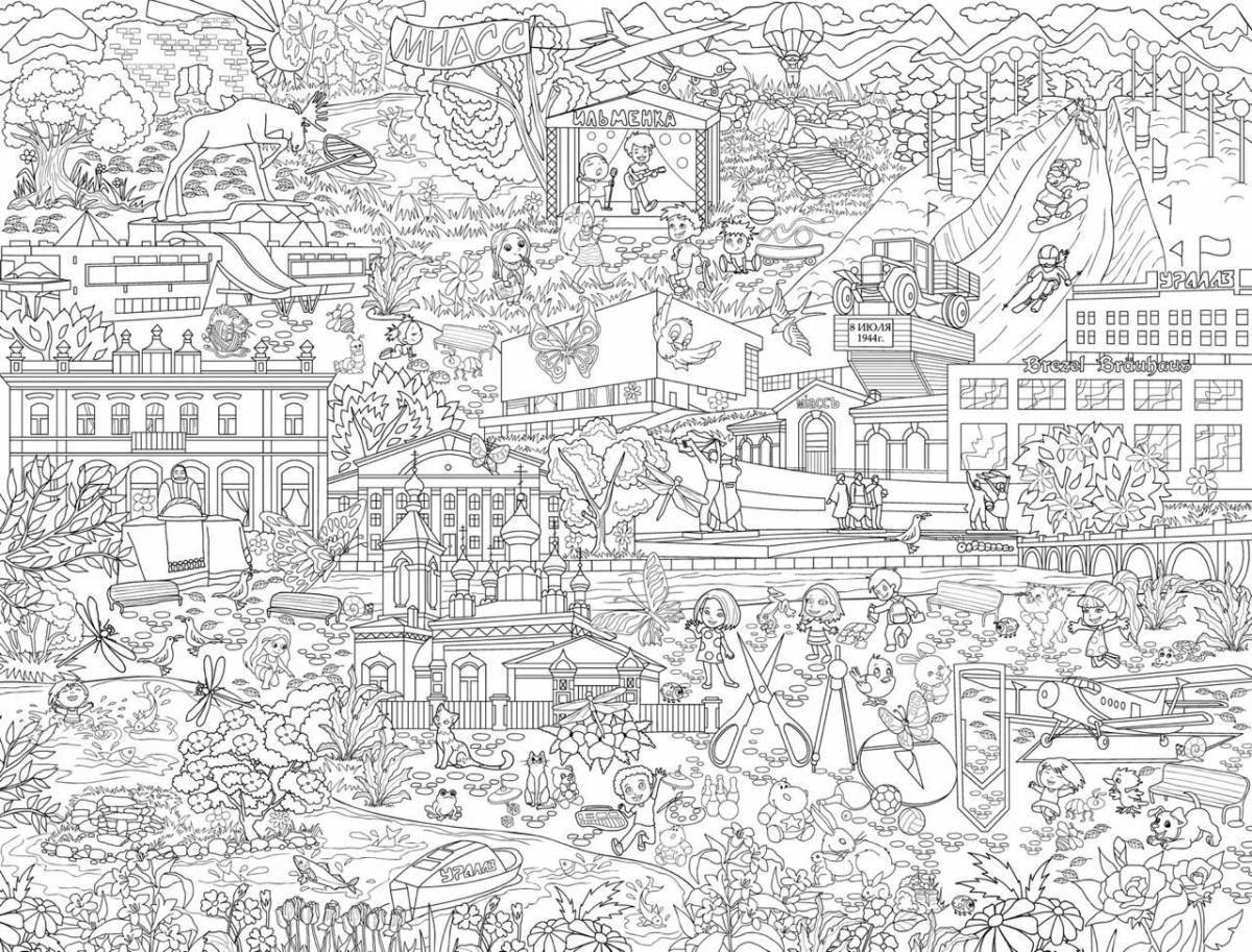 Delightful extra large coloring book