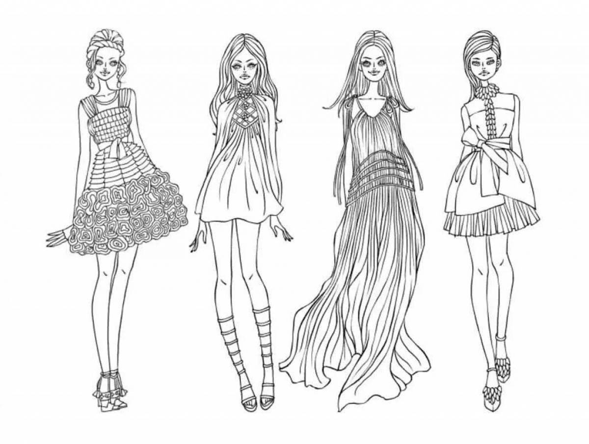 Coloring page glamor fashionista