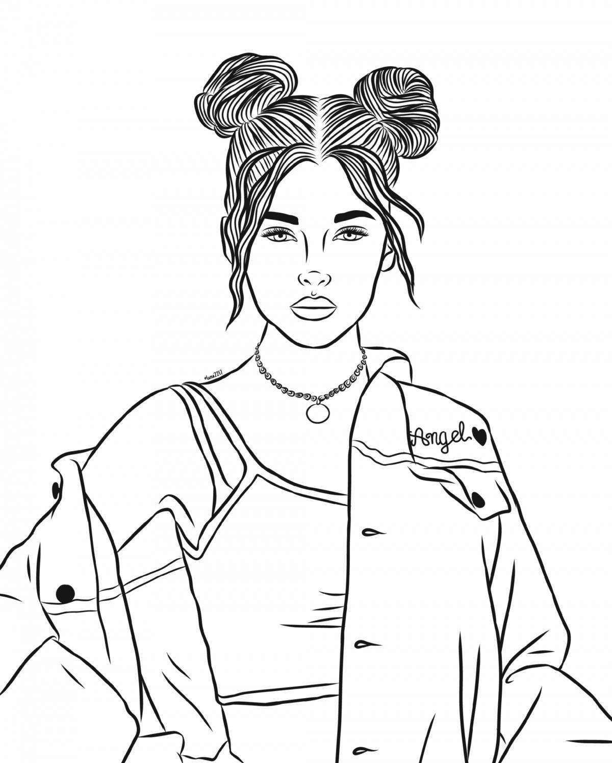 Coloring page charming fashionista