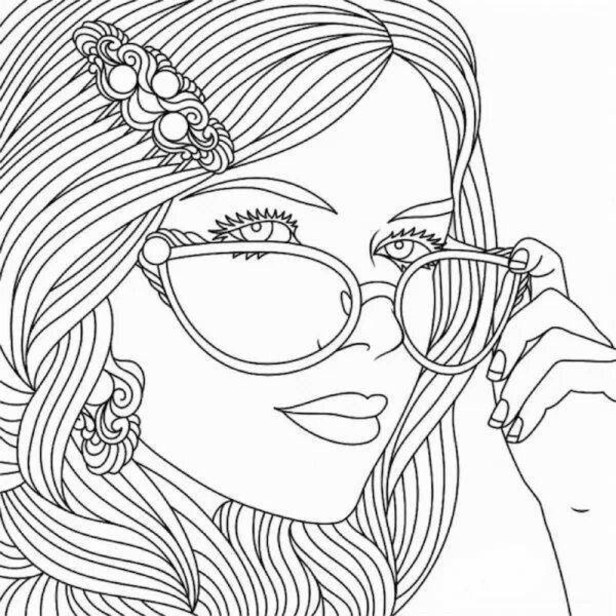 Charming fashionista coloring book