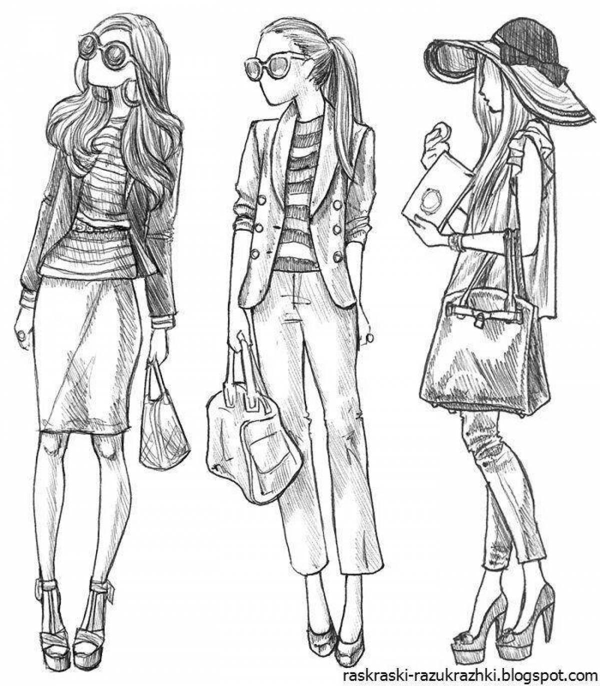 Coloring page dazzling fashionista