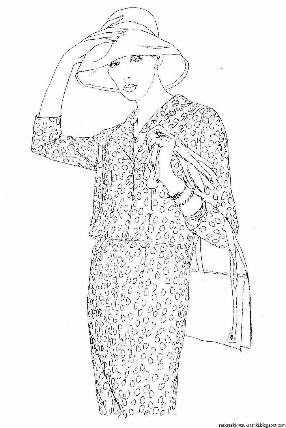Coloring page gorgeous fashionista