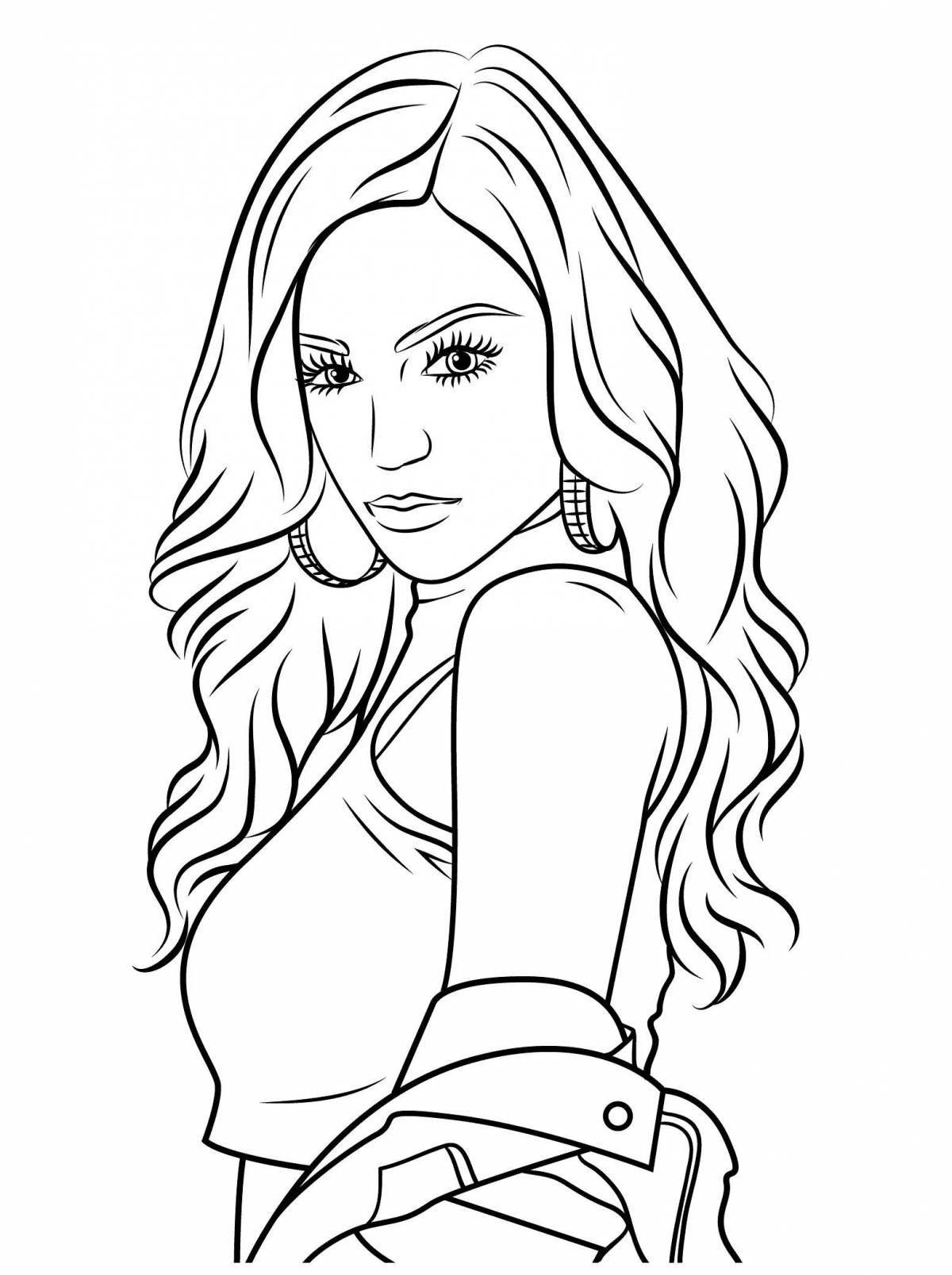 Coloring page playful fashionista