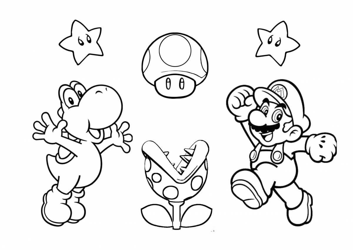 Animated mario coloring game