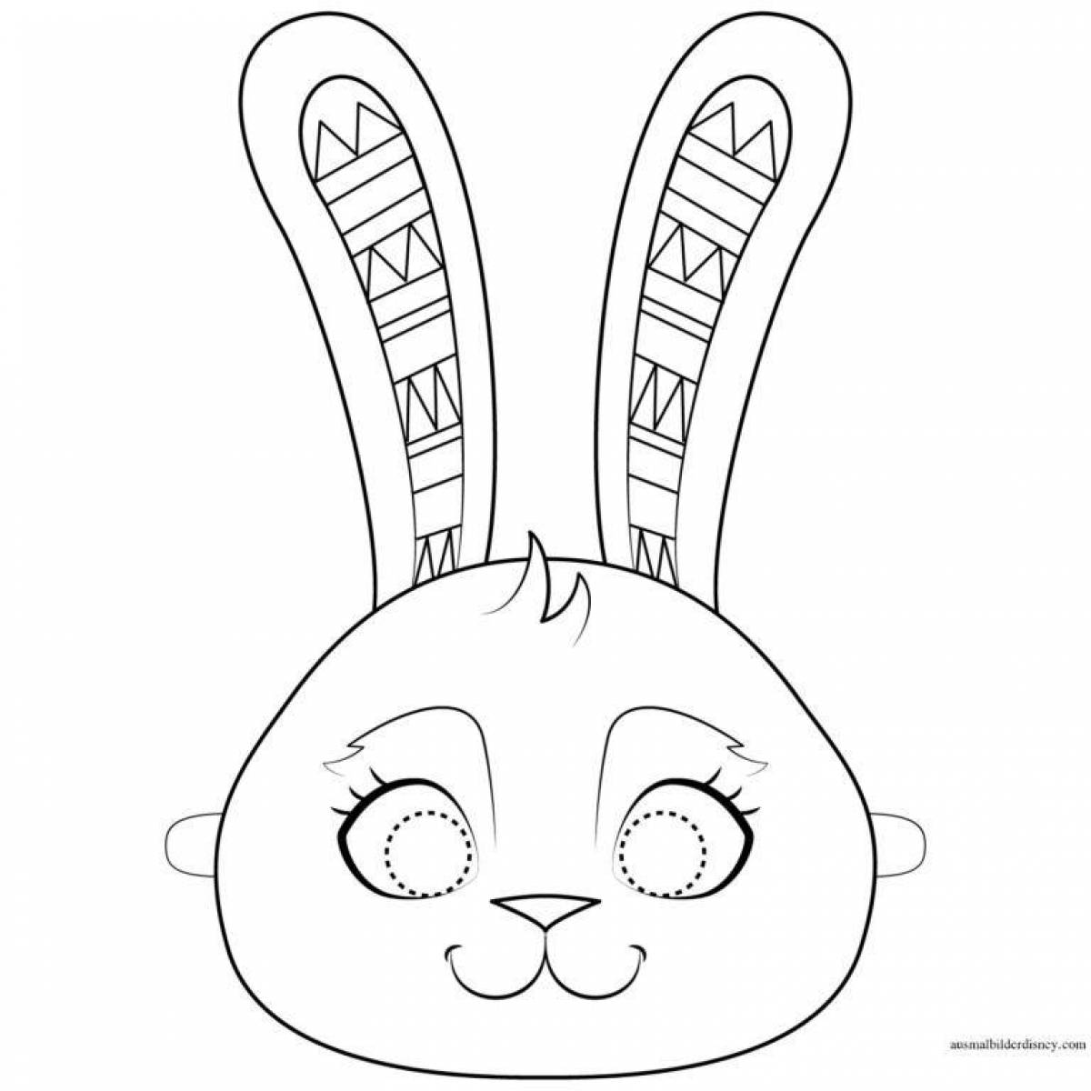 Coloring book bright hare mask