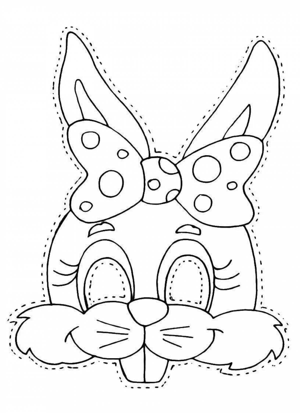 Раскраска маска смелого зайца