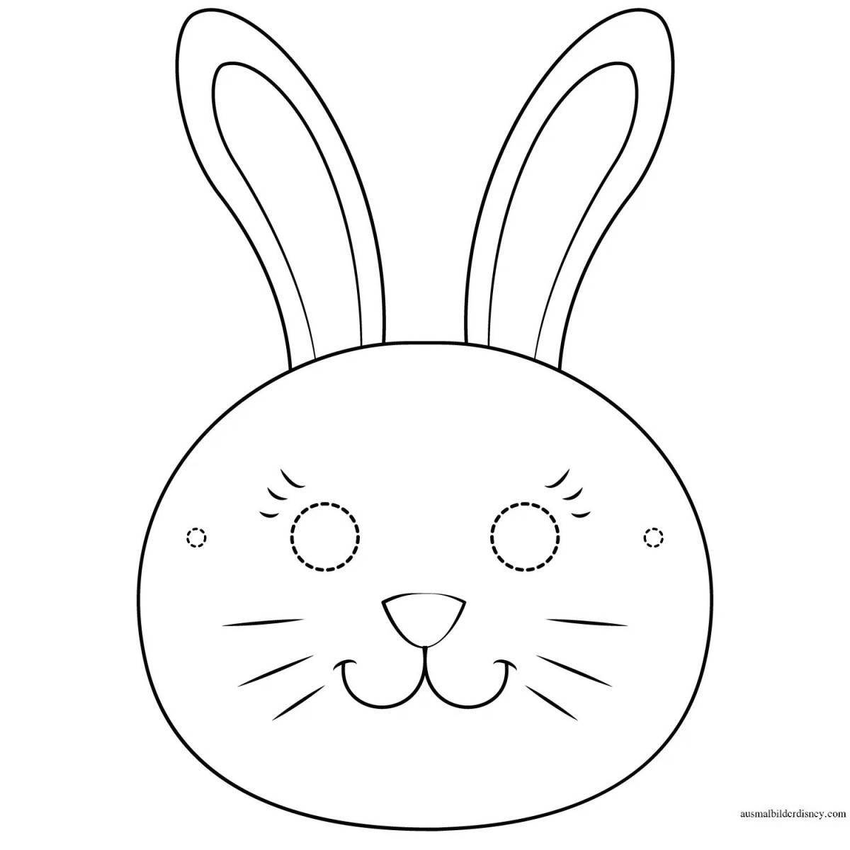 Coloring page mysterious hare mask