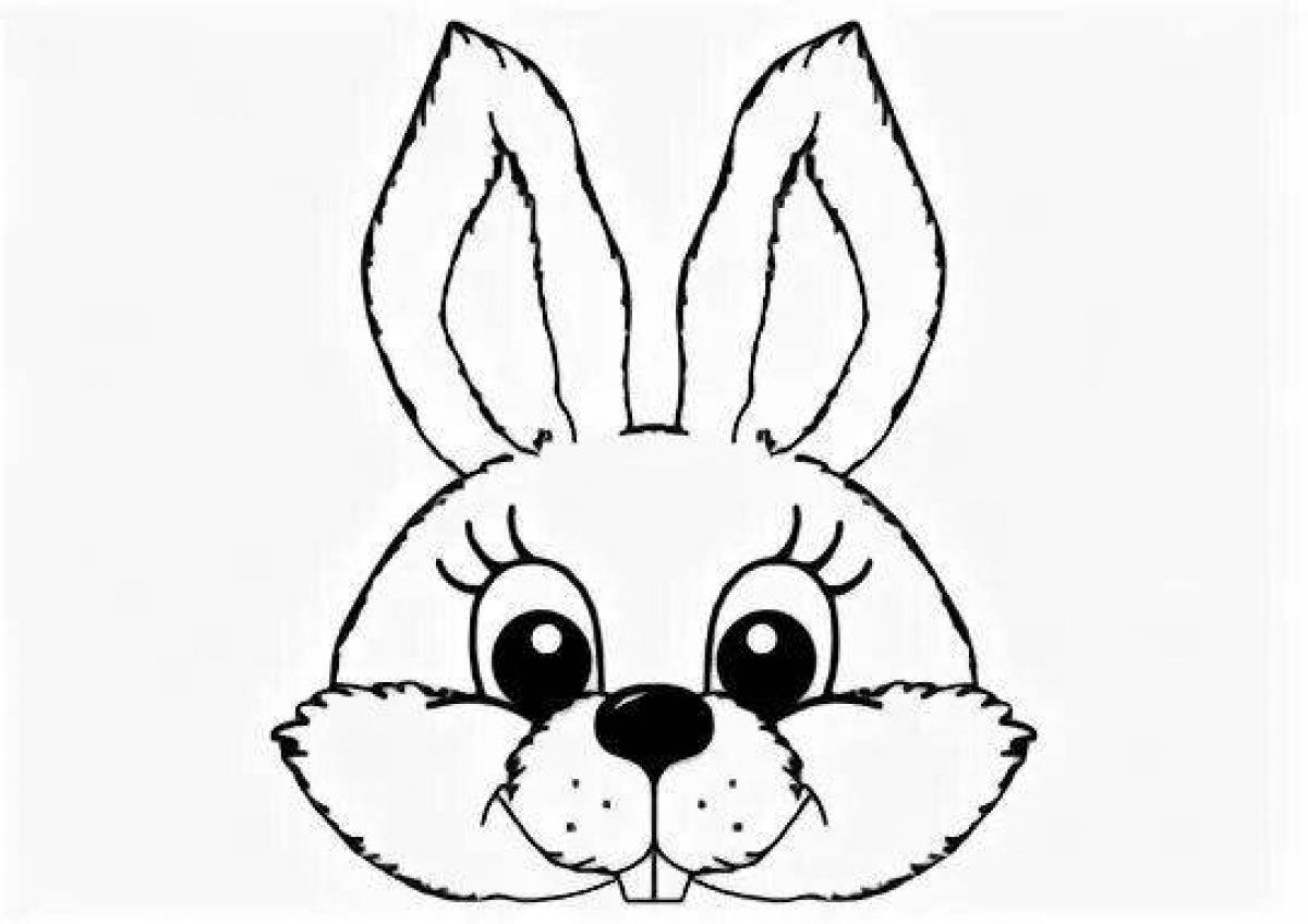 Coloring book funny hare mask