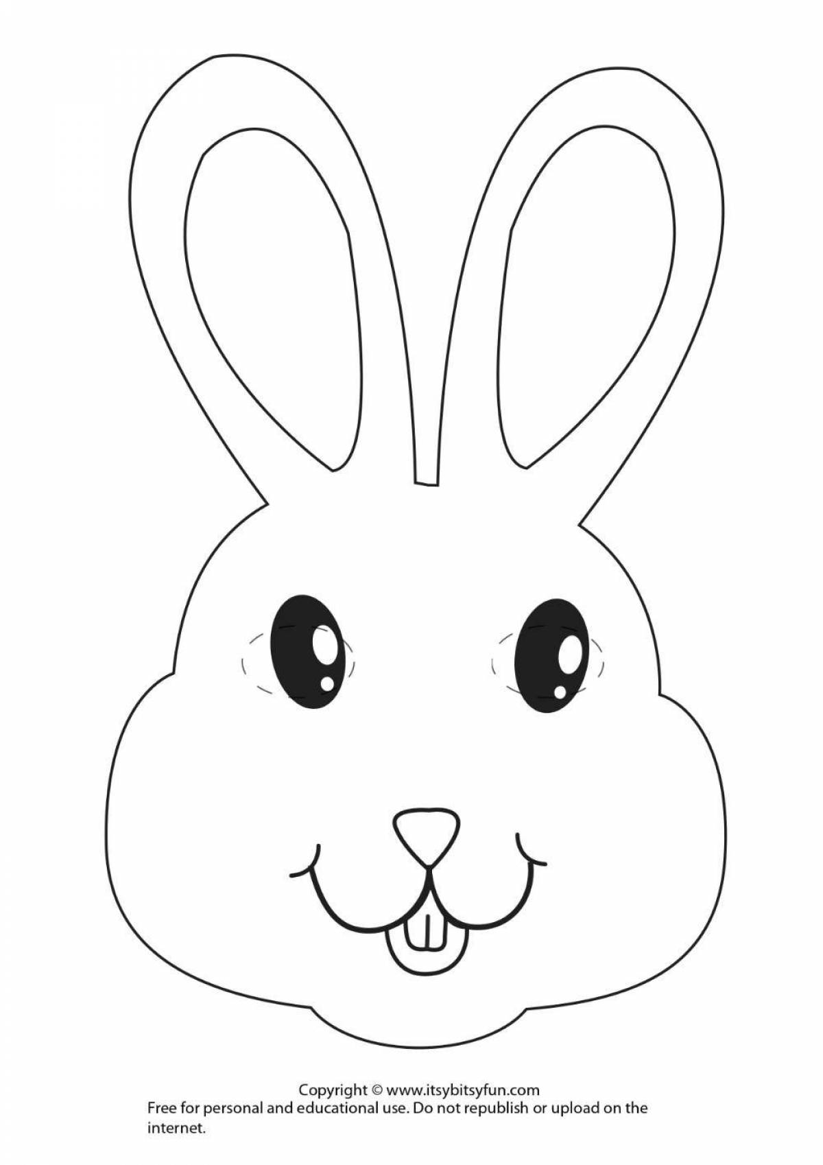 Coloring book captivating hare mask