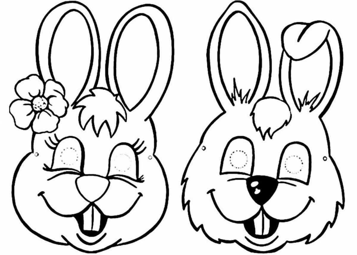Coloring book hare mask