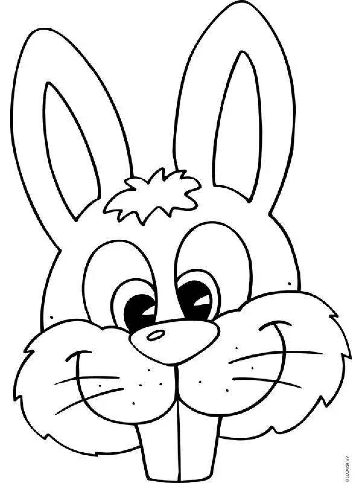Coloring page dramatic hare mask