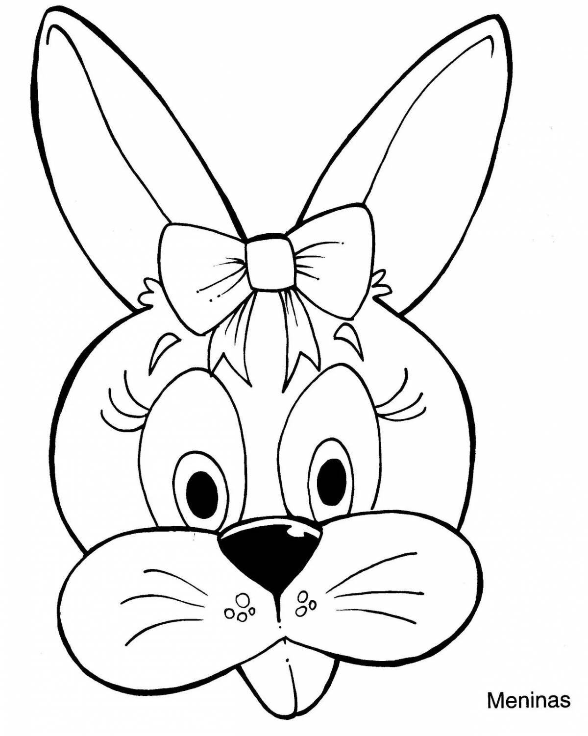 Majestic hare mask coloring page