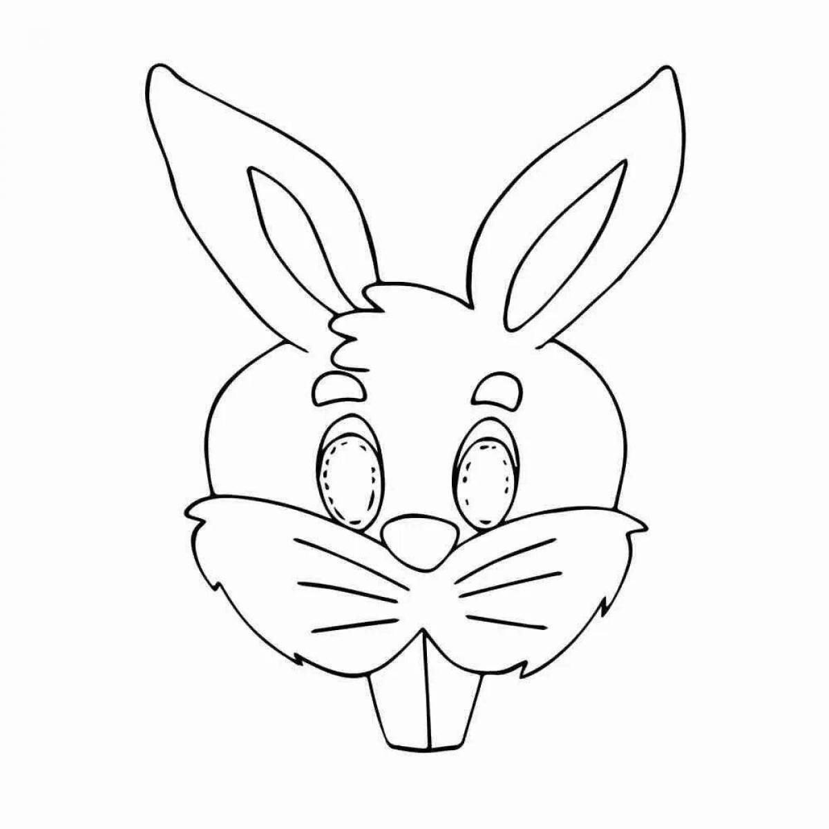 Coloring book gorgeous hare mask