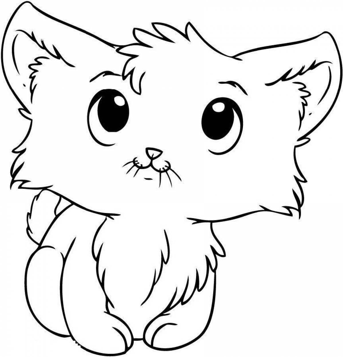 Cute and funny cat coloring book