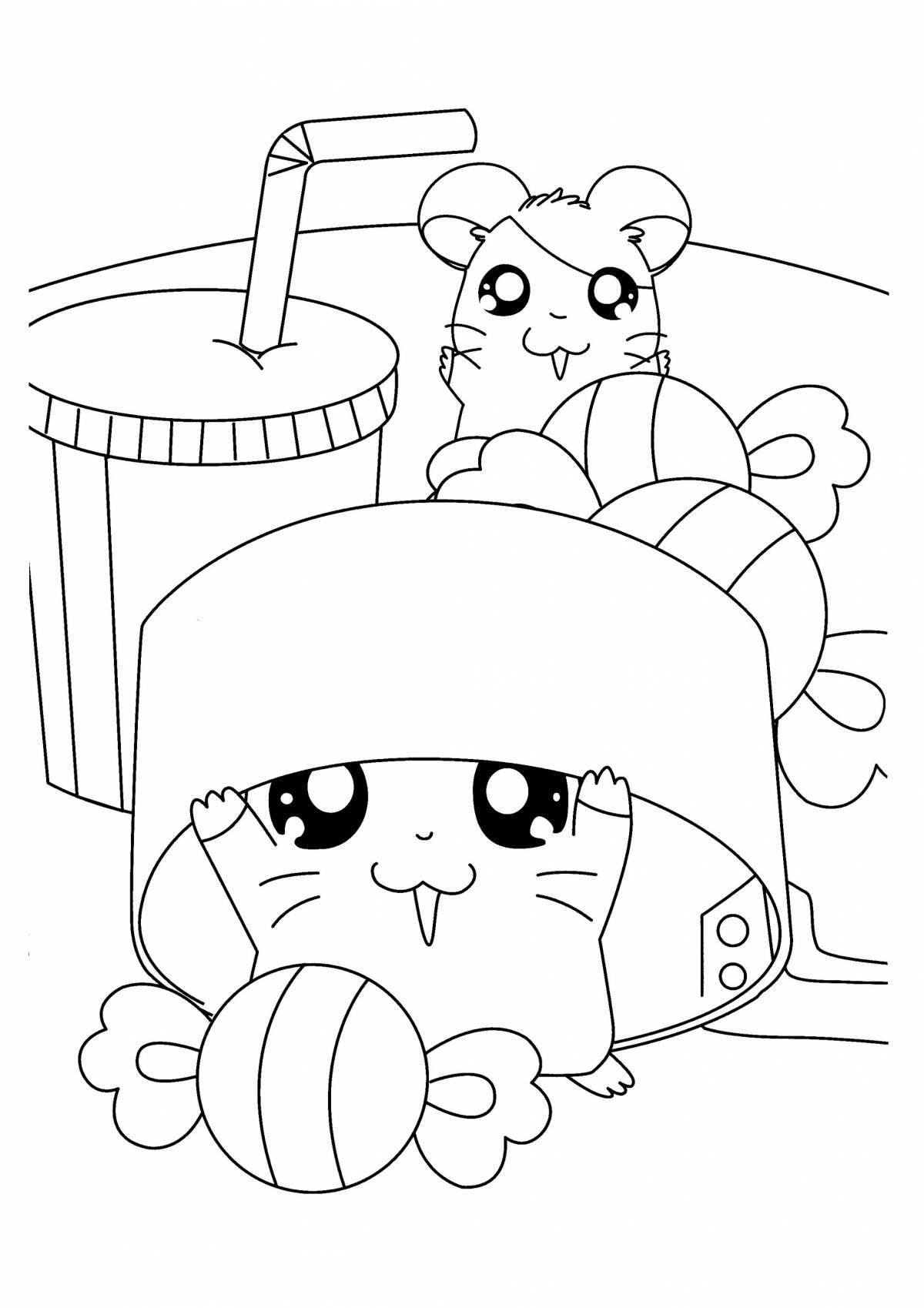 Adorable hamster coloring pages
