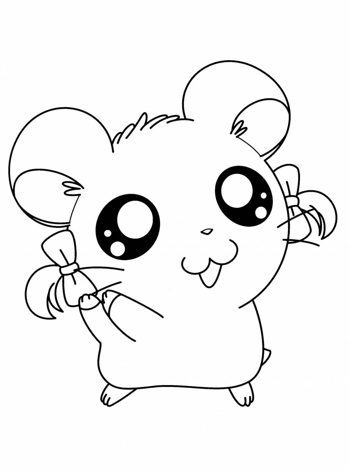 Tiny hamster coloring pages