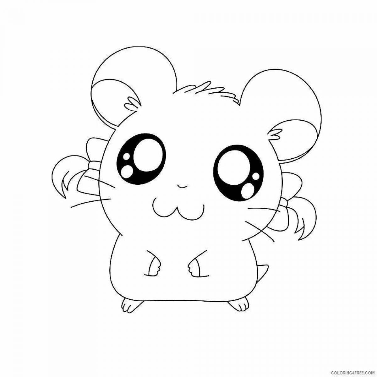Sweet hamster coloring pages