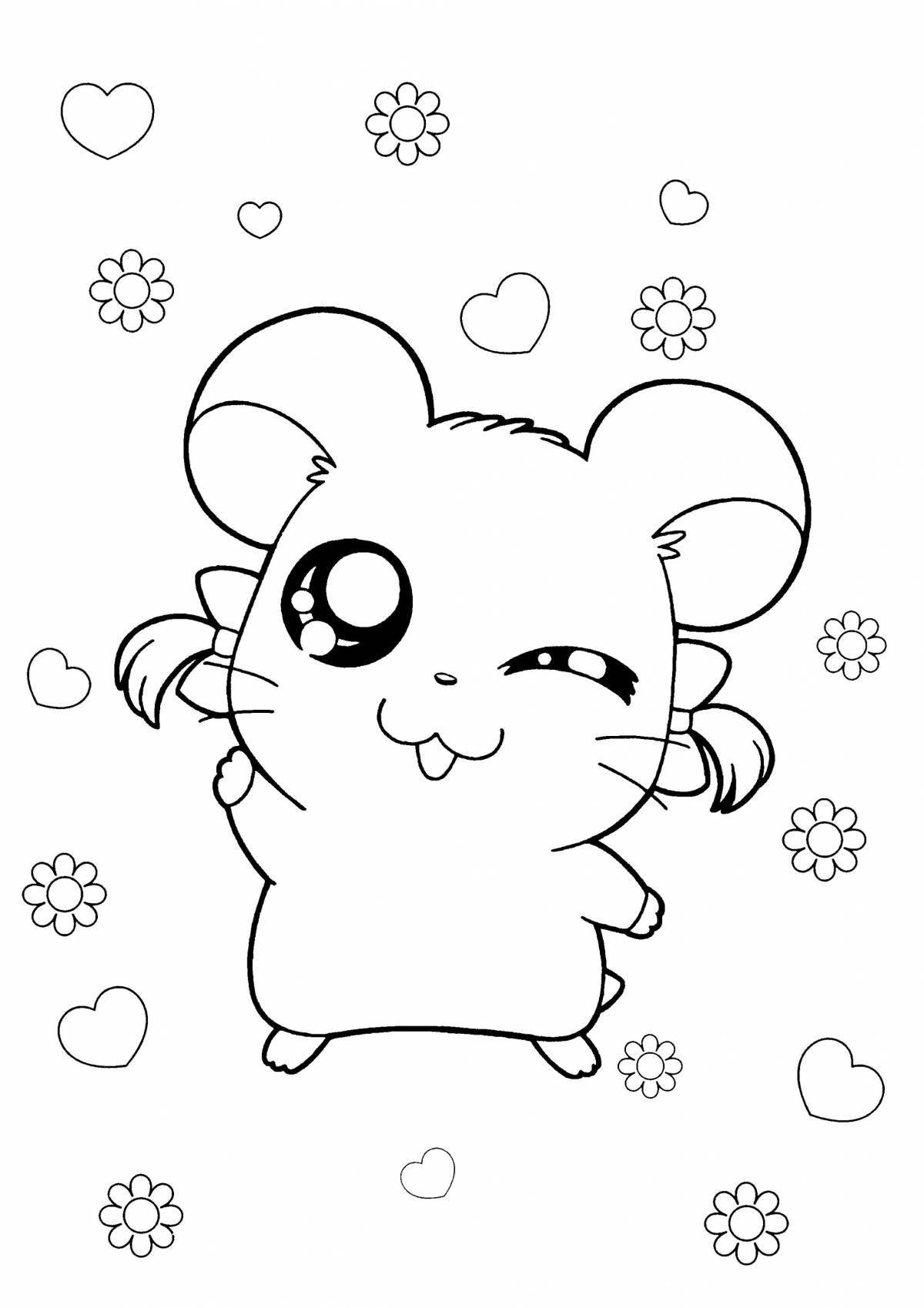 Hamster fluffy coloring pages