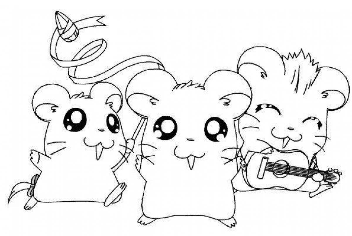 Fancy hamster coloring pages