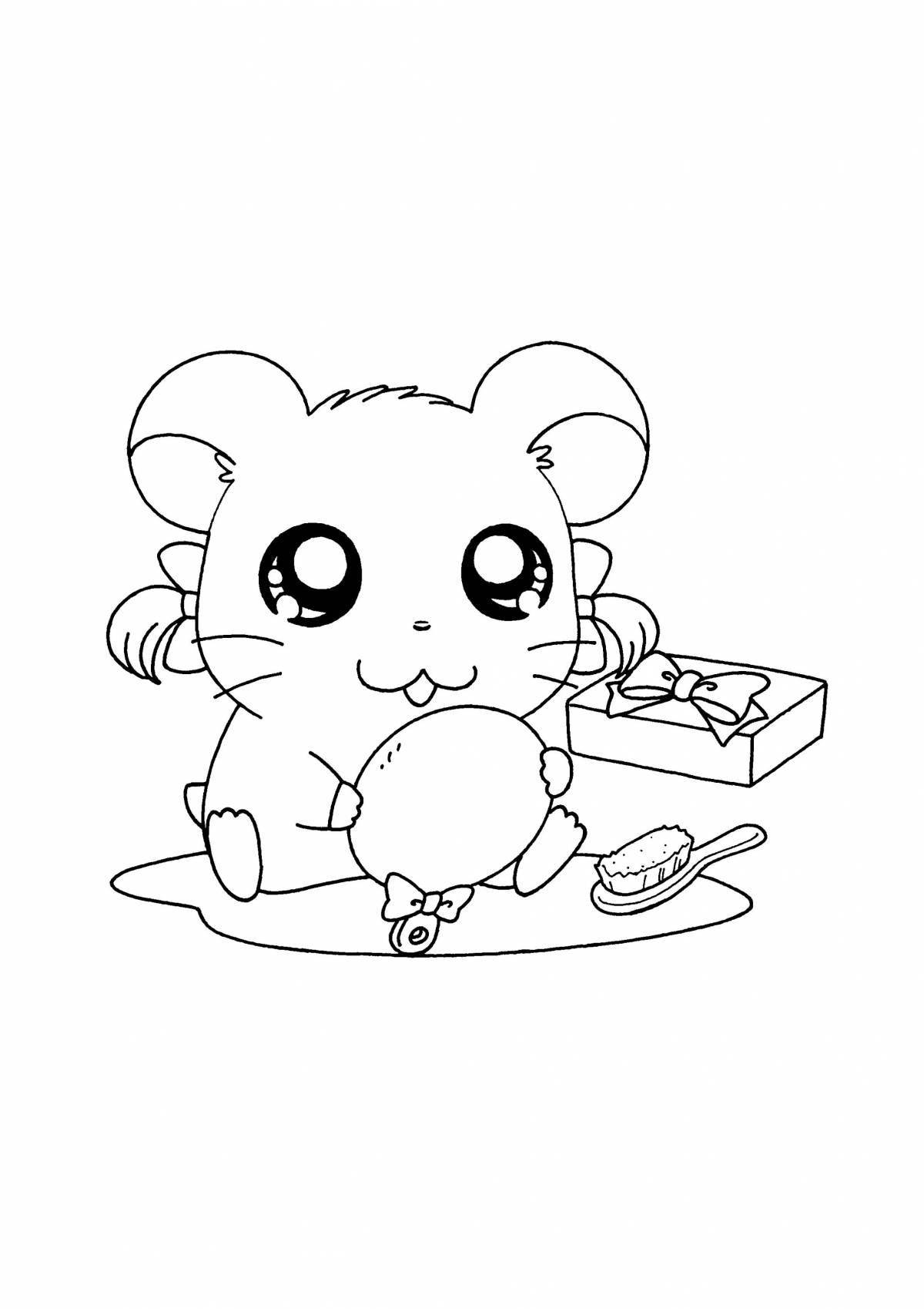 Cozy hamster coloring pages