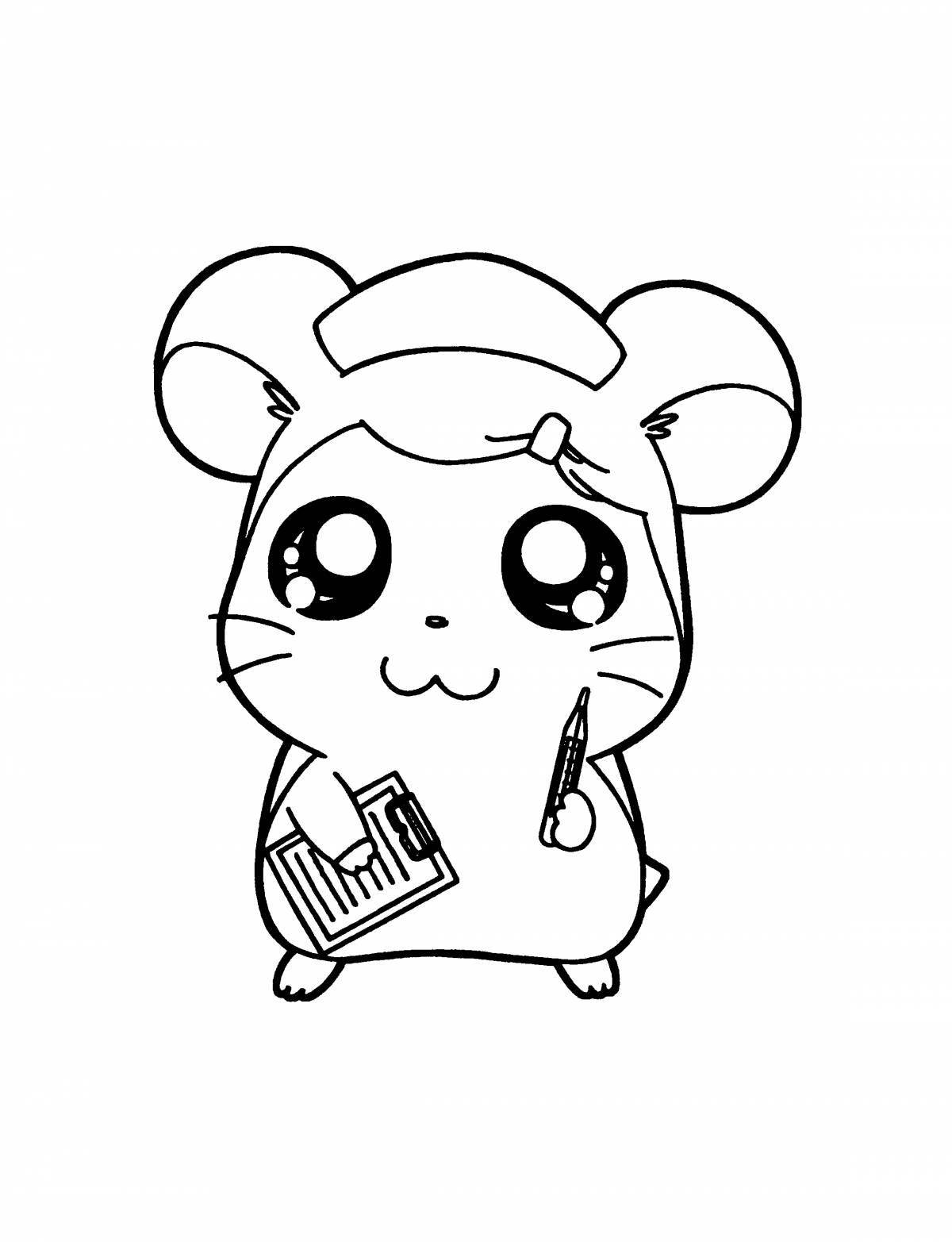 Irresistible hamster coloring pages