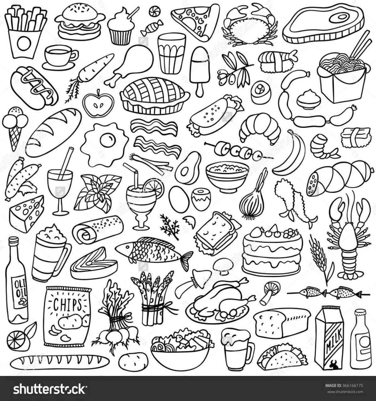 Sweet food sticker coloring page