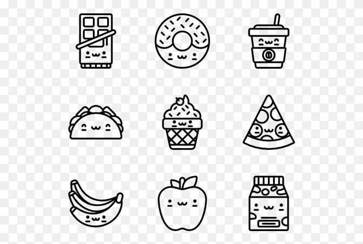 Bold food stickers coloring book