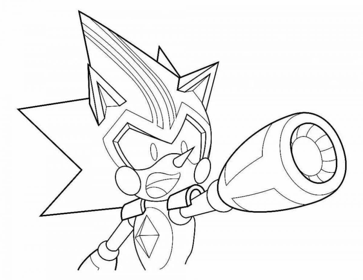 Glowing mega sonic coloring page